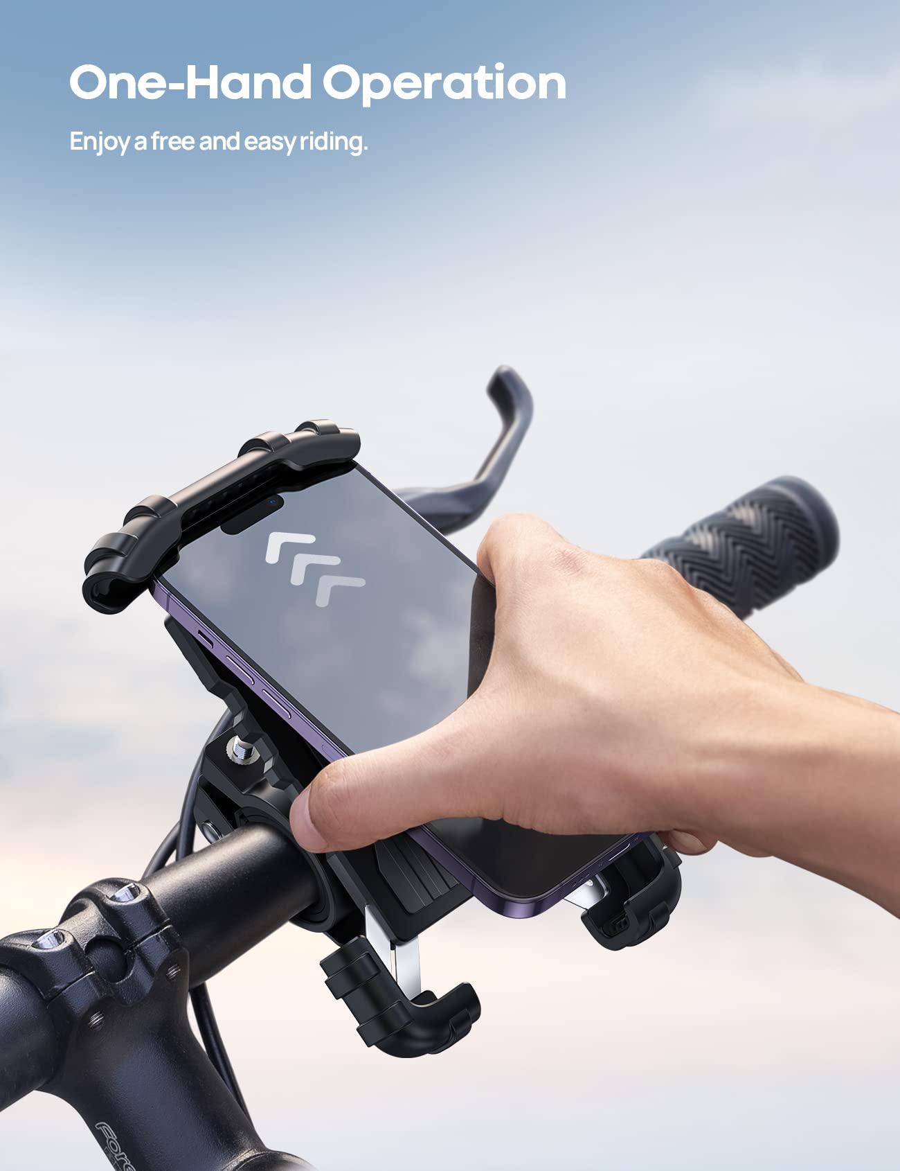 Lamicall Bike Phone Holder, Handlebar Cell Phone Clamp, Scooter Phone Clip for iPhone 15 Pro Max/Plus, 14 Pro Max, S9, S10 and More 4.7" to 6.8" Smartphones