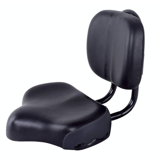 Extra Wide Bike Seat with Backrest and Comfortable Ergonomic Design for Men and Women.