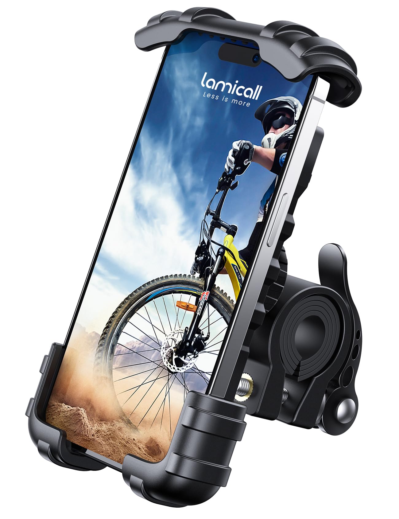 Lamicall Bike Phone Holder, Handlebar Cell Phone Clamp, Scooter Phone Clip for iPhone 15 Pro Max/Plus, 14 Pro Max, S9, S10 and More 4.7" to 6.8" Smartphones