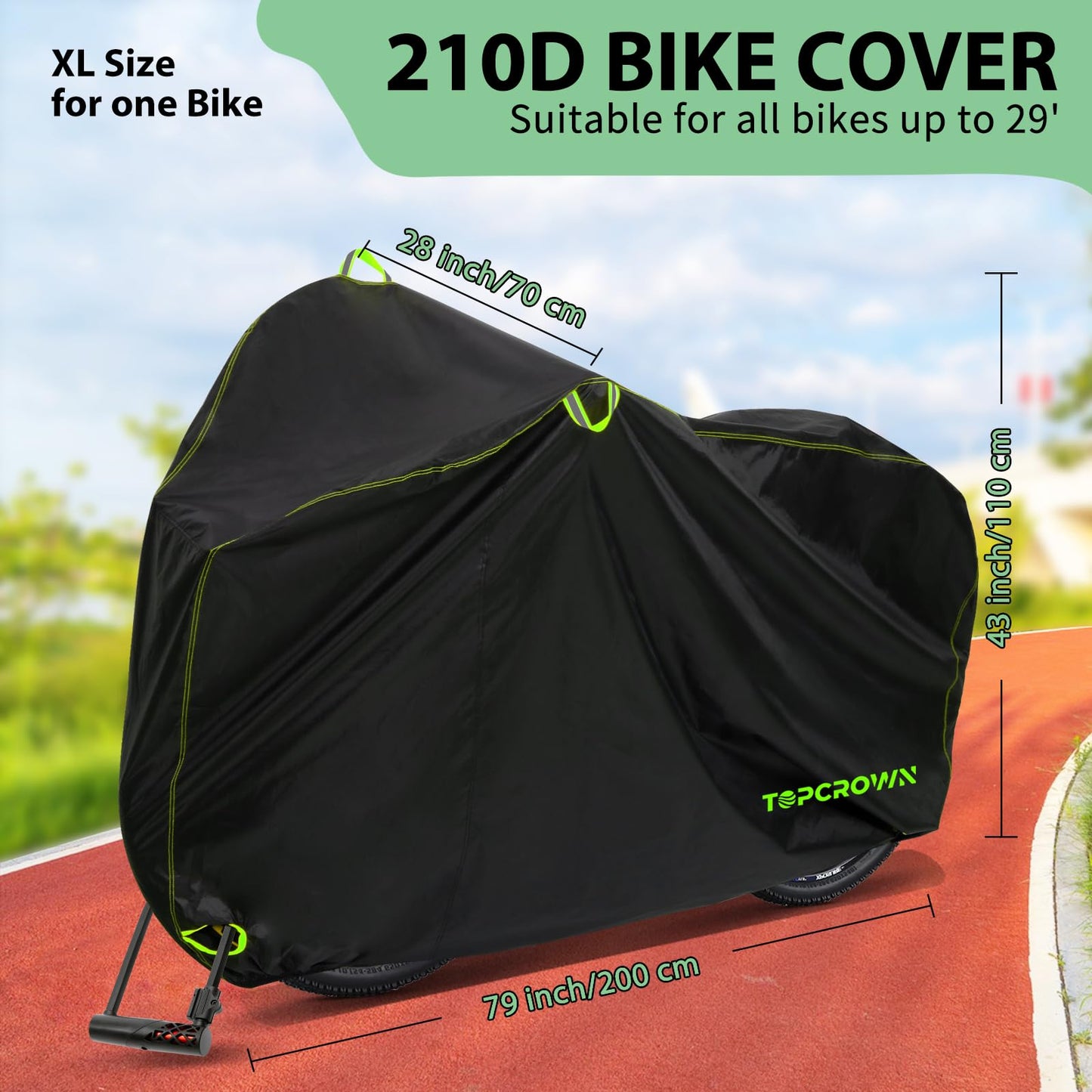 Topcrown Bike Cover Waterproof Outdoor Storage for 1/2/3 Bikes,