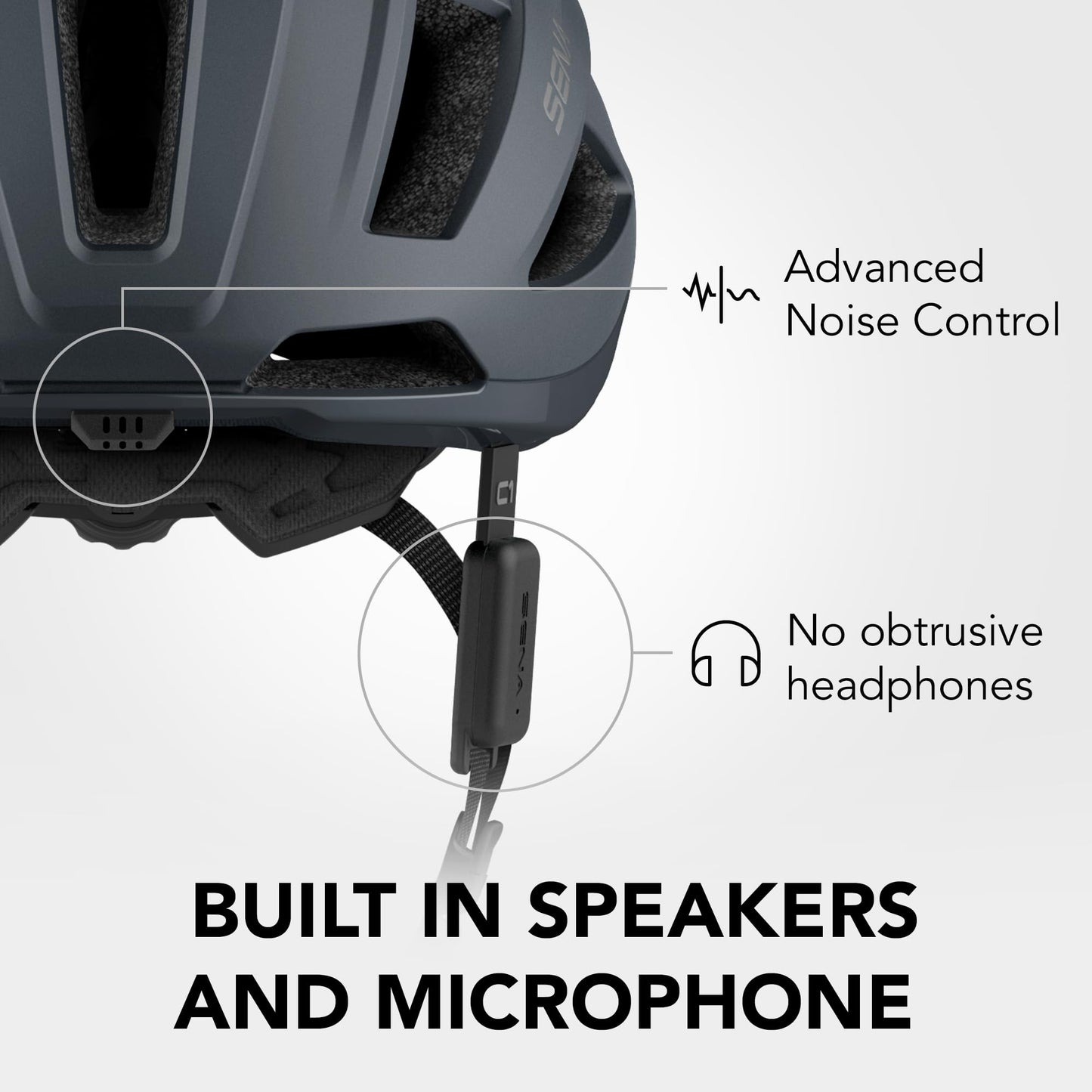 Sena C1 Smart Cycling Helmet with Bluetooth Intercom and Smartphone Connectivity for Music, GPS, and Phone Calls (Matte Gray, Large)