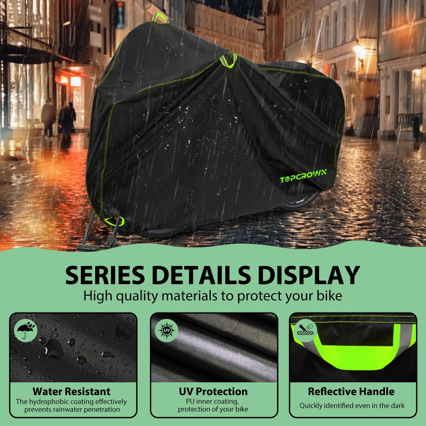 Topcrown Bike Cover Waterproof Outdoor Storage for 1/2/3 Bikes,