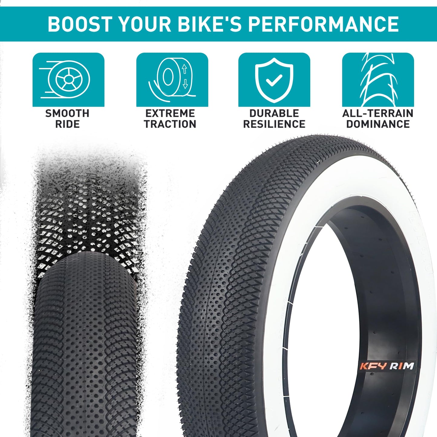 BALINGE E Bike 20x4.0 Fat tire 20 x 4 Fat tire 20x4 Bike tire 2 Pack Heavy Duty High-Performance