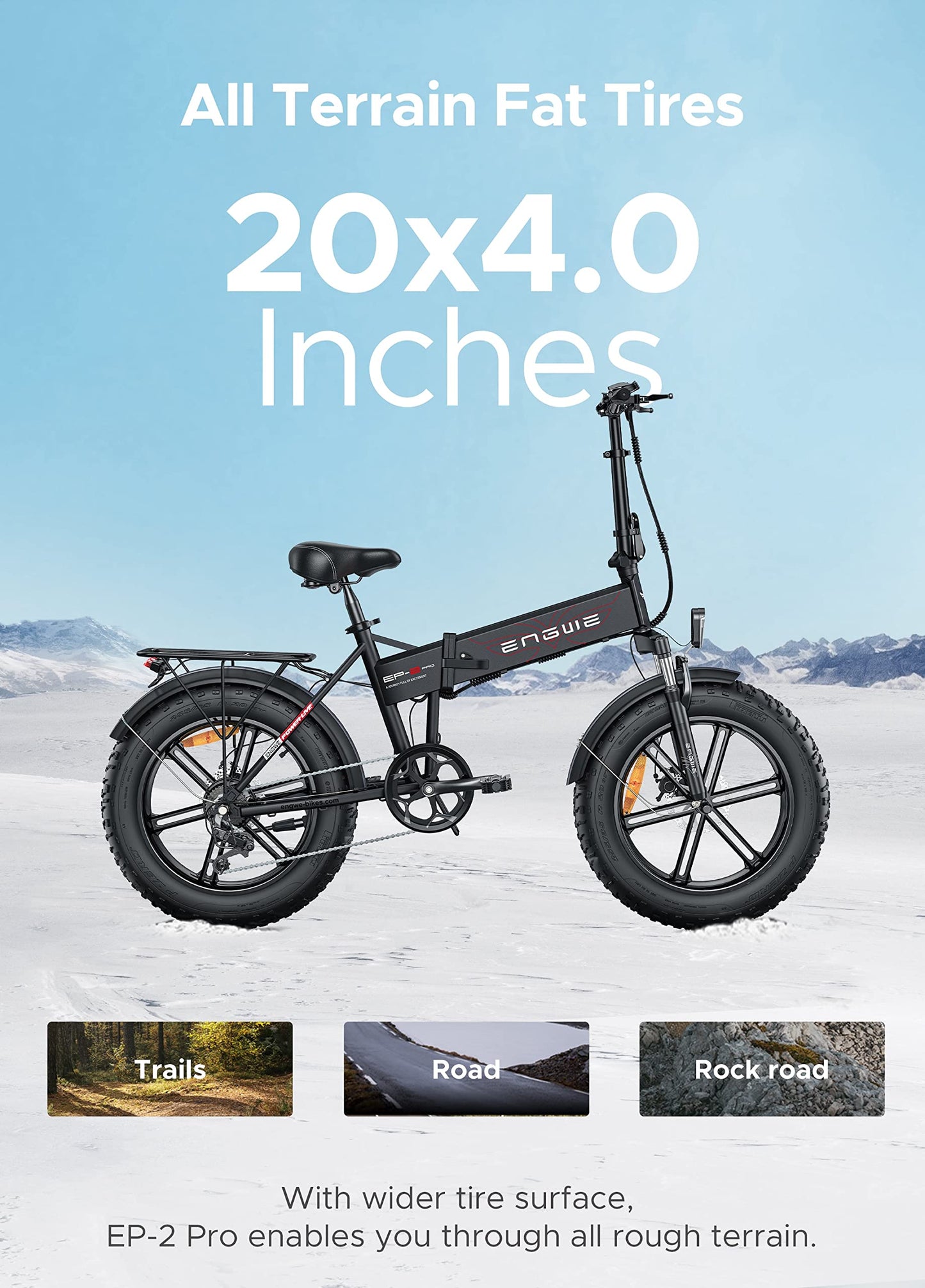 ENGWE EP-2 Pro Electric Bike 960W (Peak) Folding E-bike for Adults with 48V 13Ah