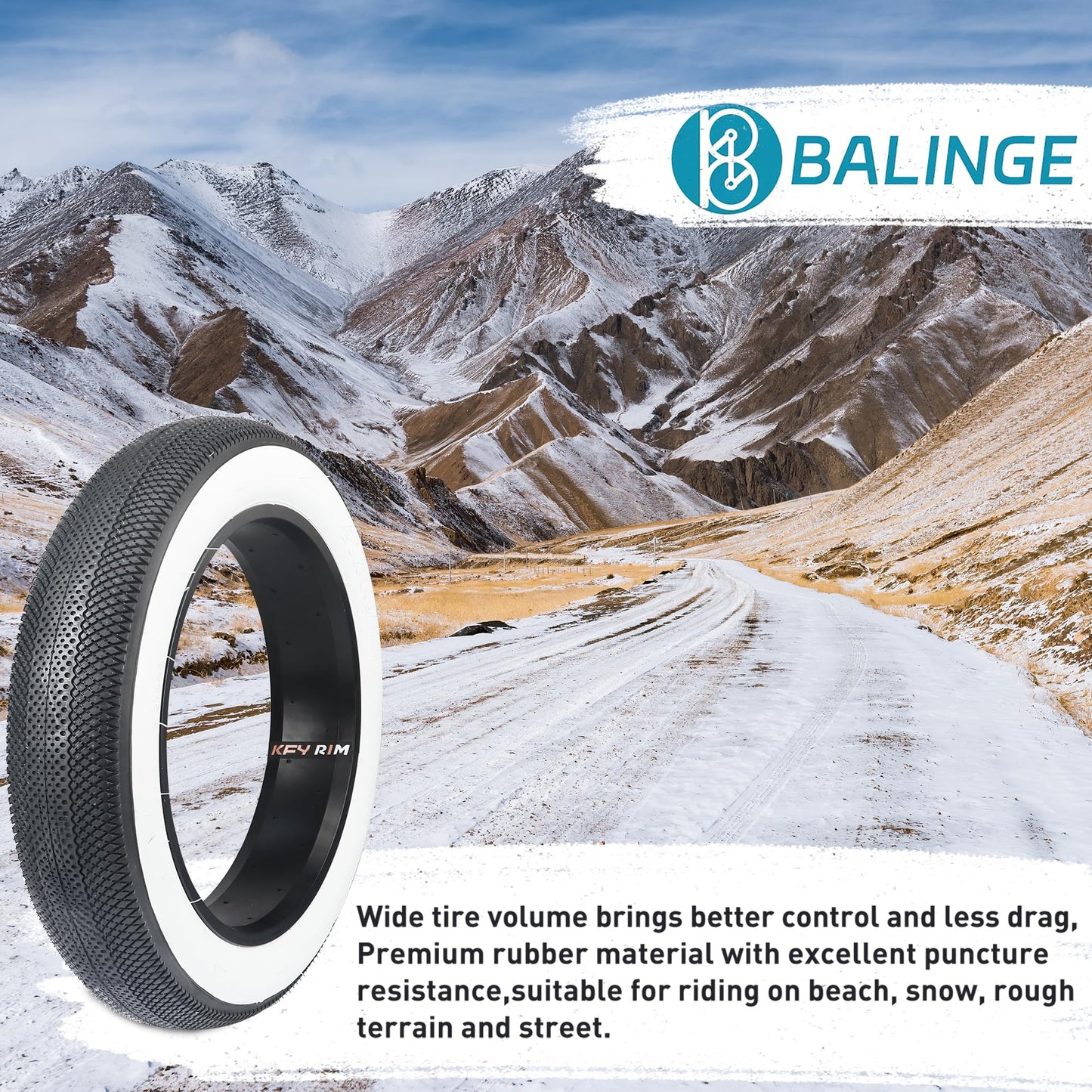 BALINGE E Bike 20x4.0 Fat tire 20 x 4 Fat tire 20x4 Bike tire 2 Pack Heavy Duty High-Performance